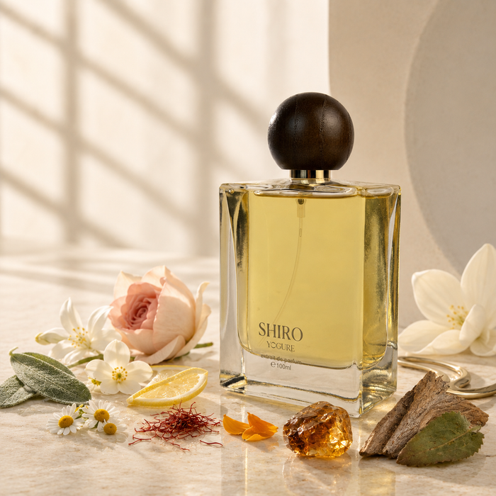 Shiro Extrait de Parfum Dubai – rose jasmine agarwood – luxury floral oud perfume UAE – YOGURE