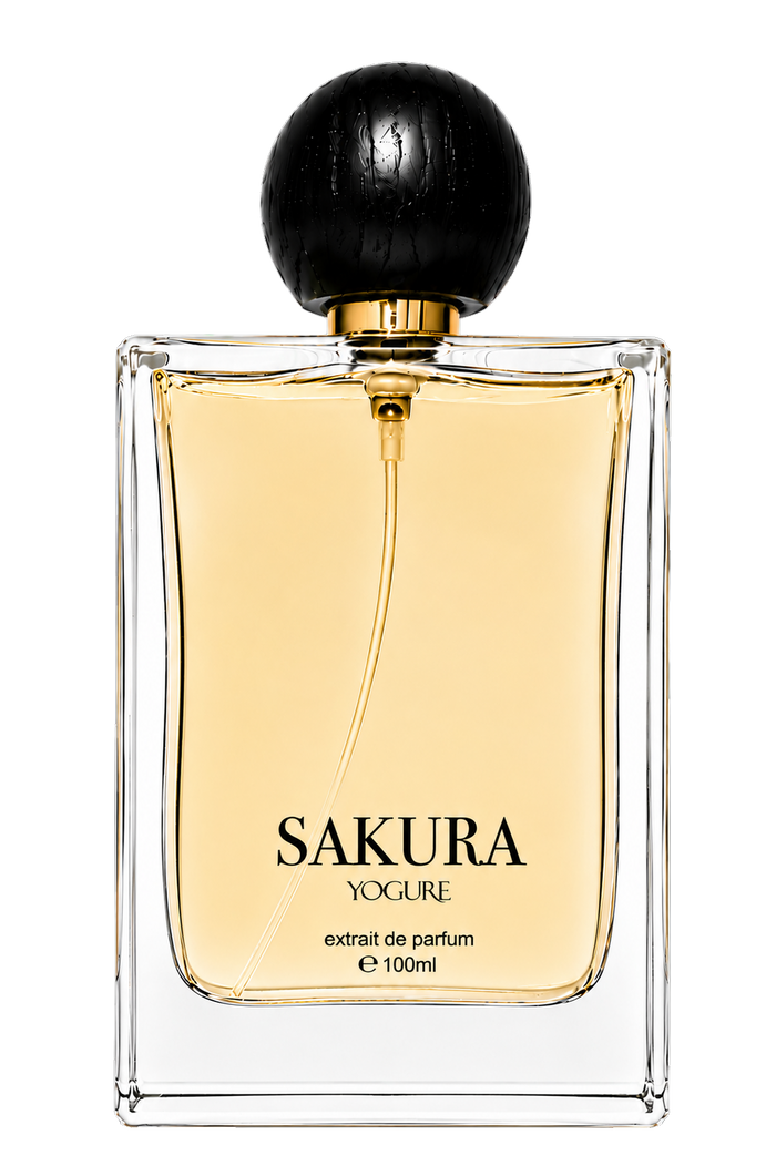 Sakura Cherry Blossom Extrait de Parfum by YOGURE in a luxury glass perfume bottle