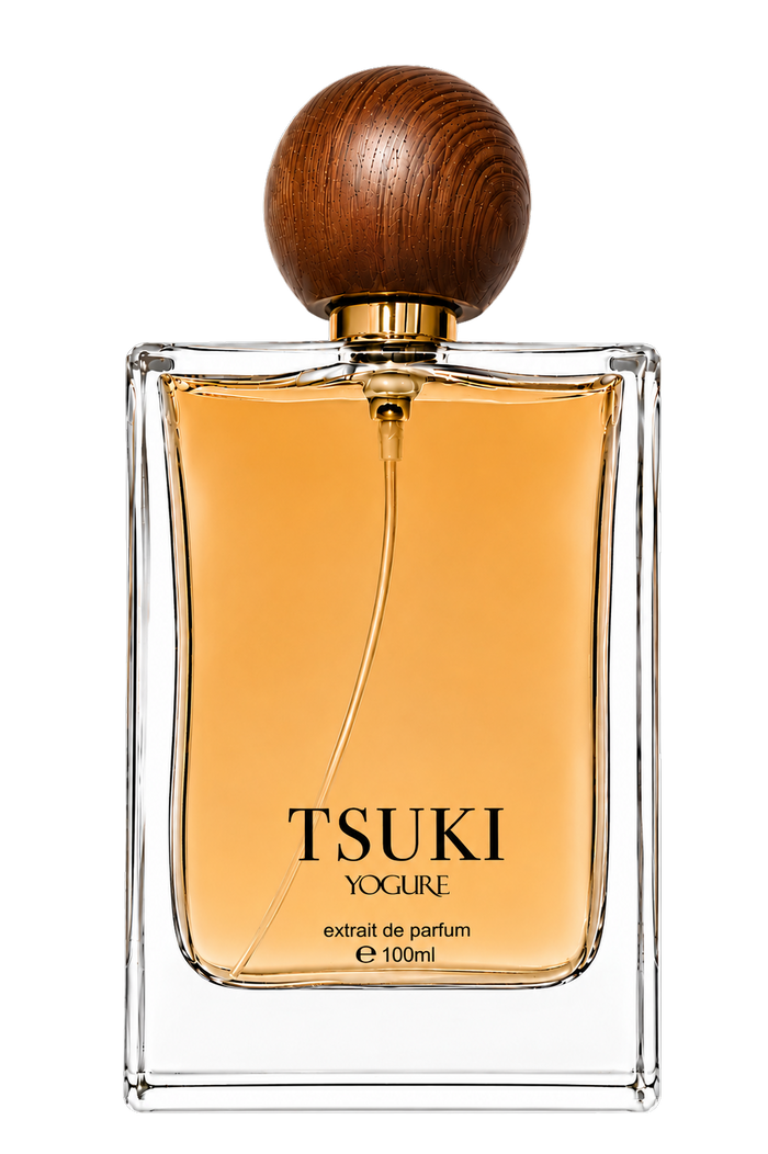 Tsuki Moon Extrait de Parfum by YOGURE in a luxury glass perfume bottle